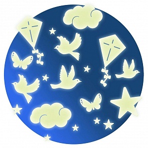 Наклейки на стену Птички, светятся в темноте (Djeco, DD04590k)